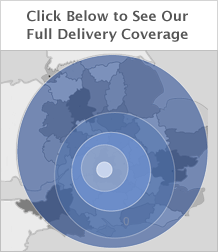 View a more detailed map of our delivery area